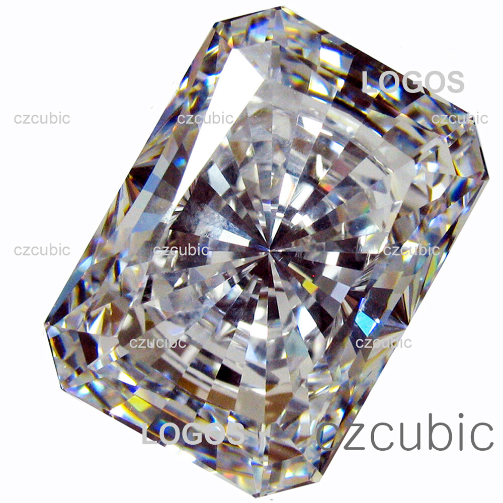 EMERALD-RADIANT CUT CUBIC ZIRCONIA SUPER QUALITY CLEAR LOOSE STONES U.S SHIP 7