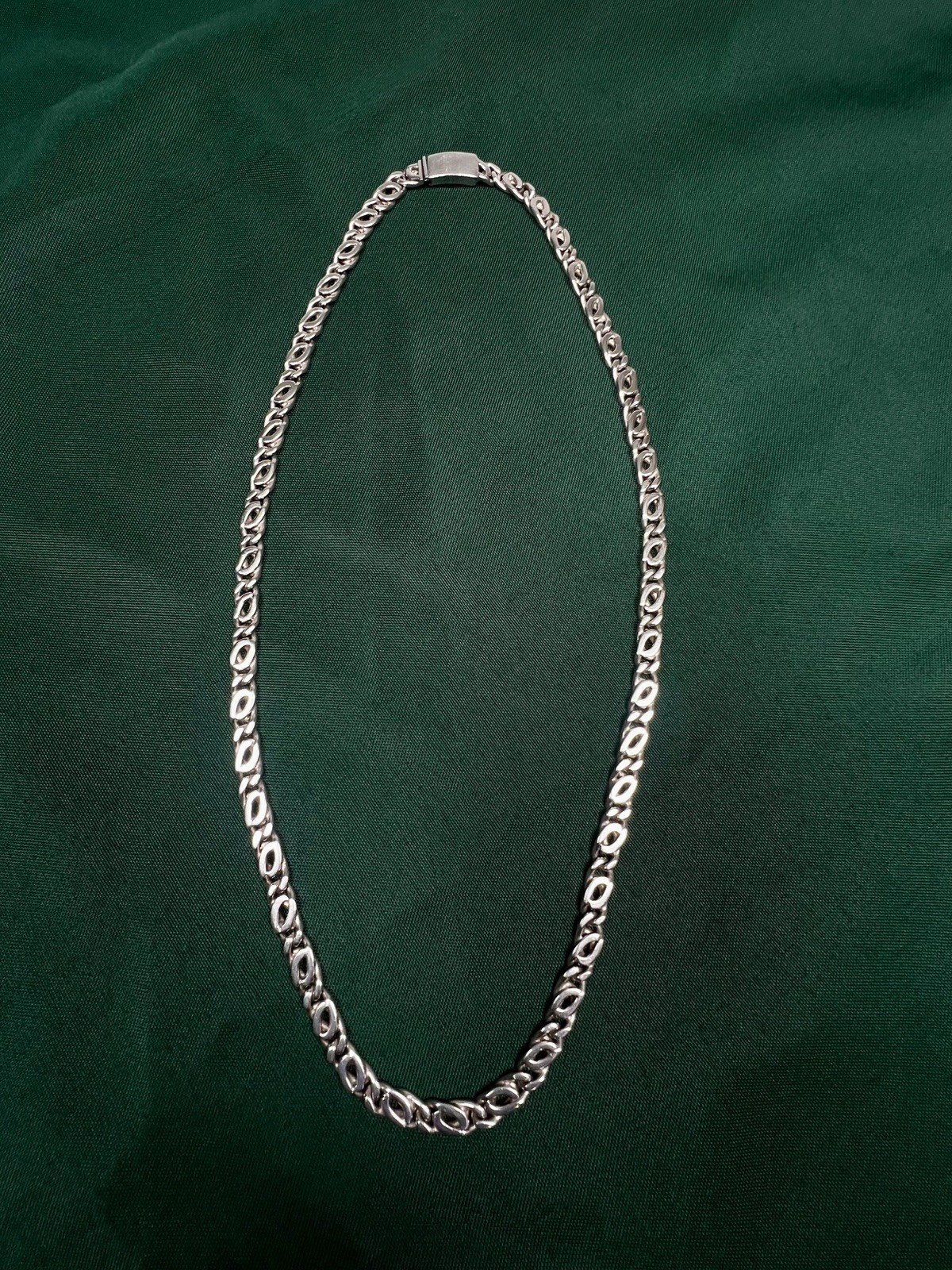 VTG MEXICO 925 STERLING SILVER ANCHOR SCROLL MARINERS CHAIN LINK NECKLACE 94g