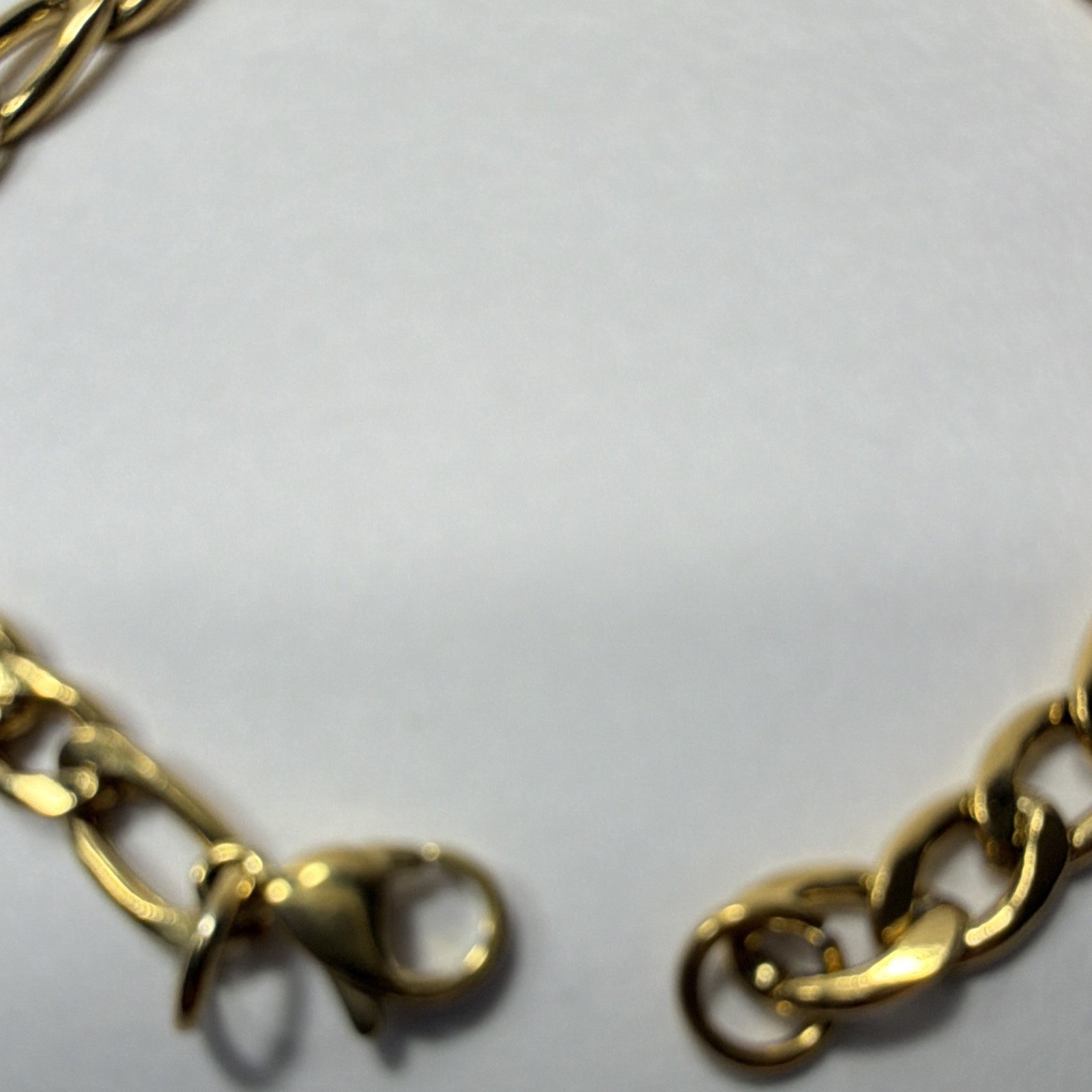 7″ Gold Tone Stainless Steel Figaro Chain Bracelet 5mm Men Women Unisex Clasp