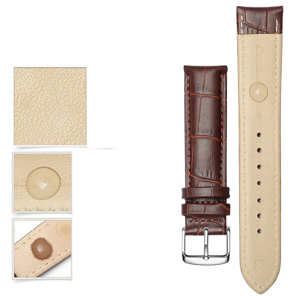 12mm 14mm 16mm 17mm 18mm 20mm 22mm 24mm Genuine Leather Watch Band Strap Bracele