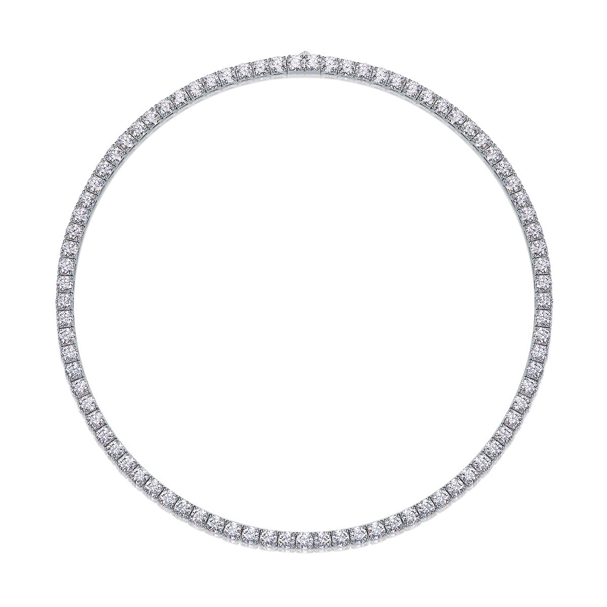 3MM REAL MOISSANITE Silver Tennis Chain Necklace – VVS D Color – Passes Tester