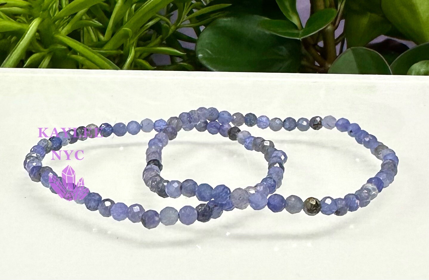 Wholesale 6 Pcs Natural Tanzanite 4mm Faceted 7.5” Stretch Bracelet