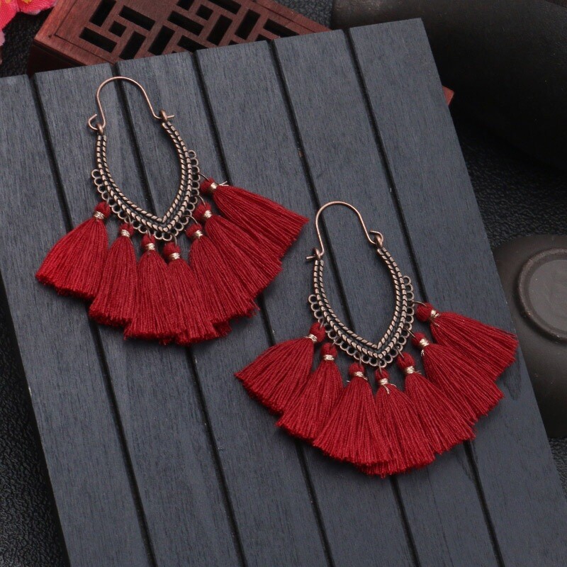 Fashion Bohemian Tassel Earrings Long Drop Dangle Women