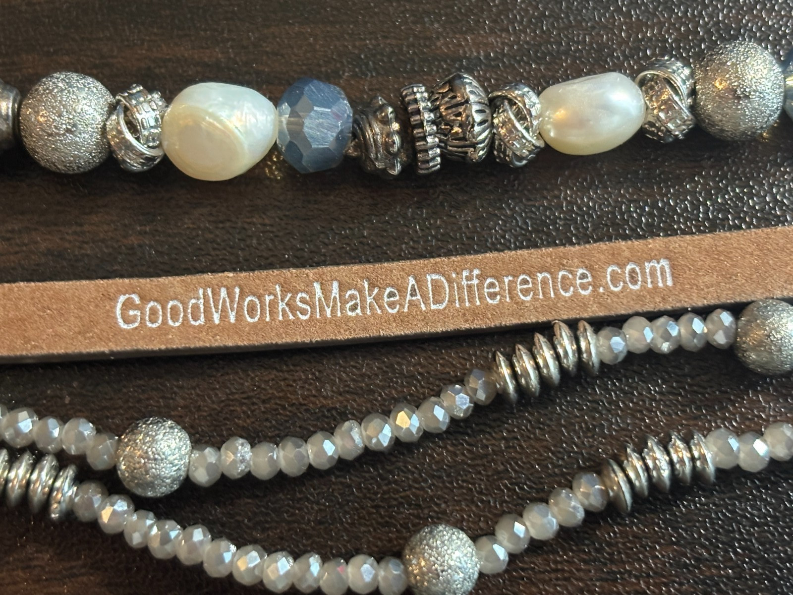 Good Works Leather Beaded Bracelet 4 Strand
