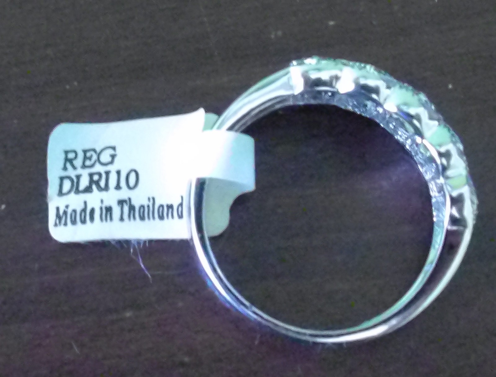 Rhodium Plated Filigree Style Ring Size 10 Made in Thailand