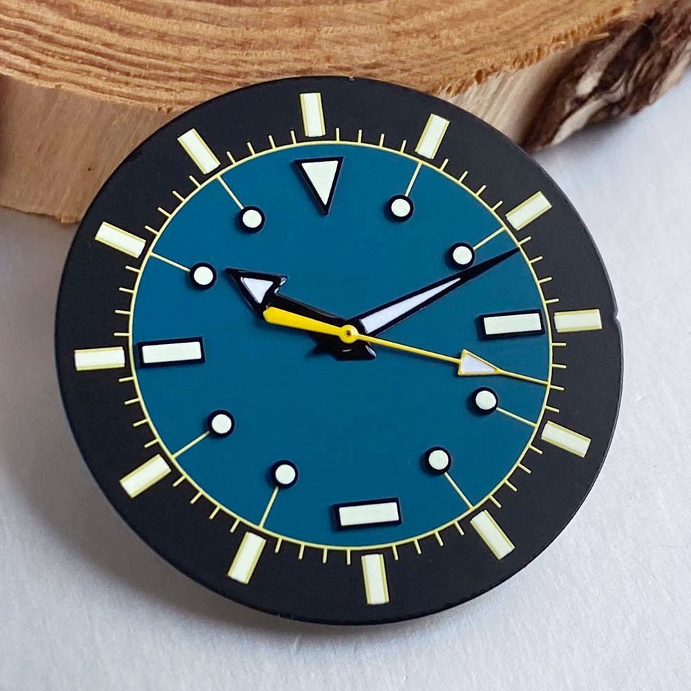 33.5mm Watch Dial Hand Black Blue Set Luminous Fit NH35 NH36 ETA 2824 PT500 Movt