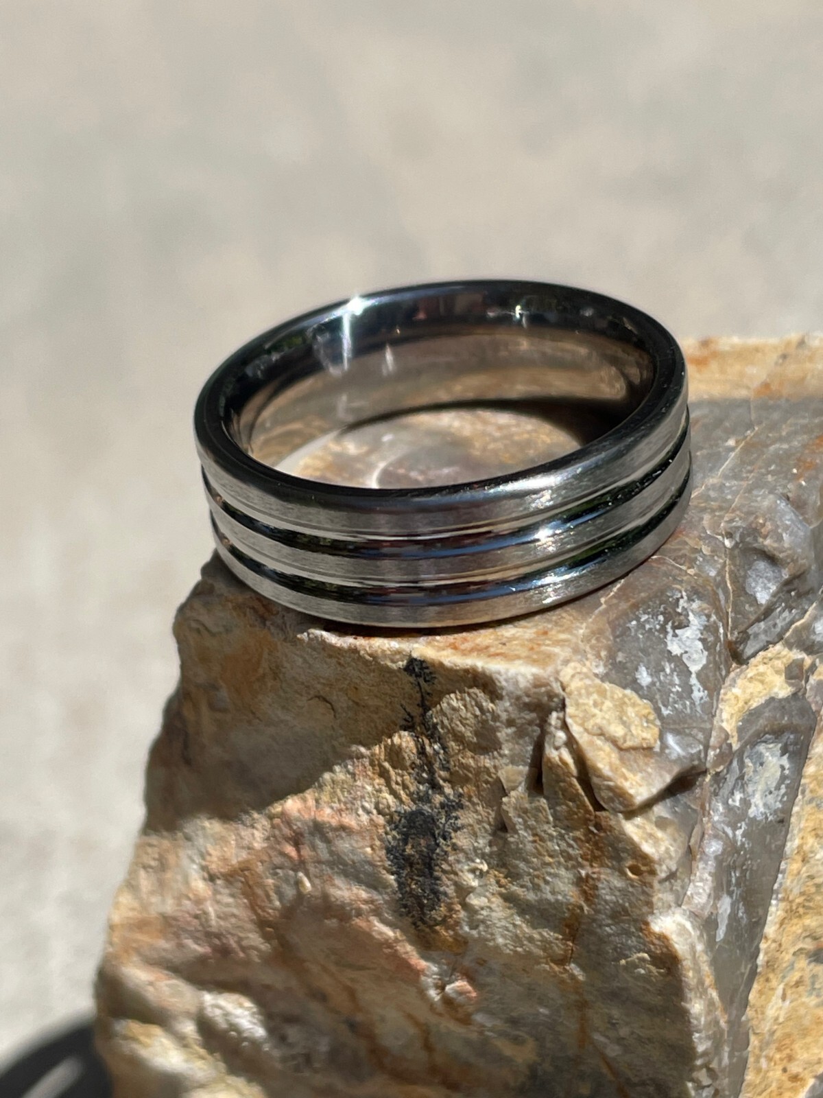 Men’s Alternative Wedding Band, Everyday Wear, Solid Titanium Ring