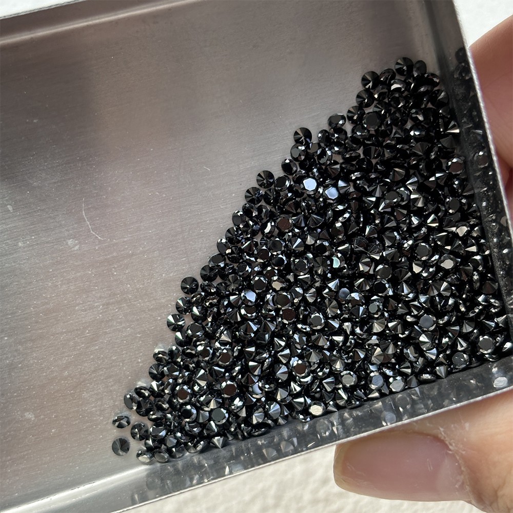 High Quality Loose Zirconia 1000pcs Black Round Cut 0.8mm-10mm for Jewelry