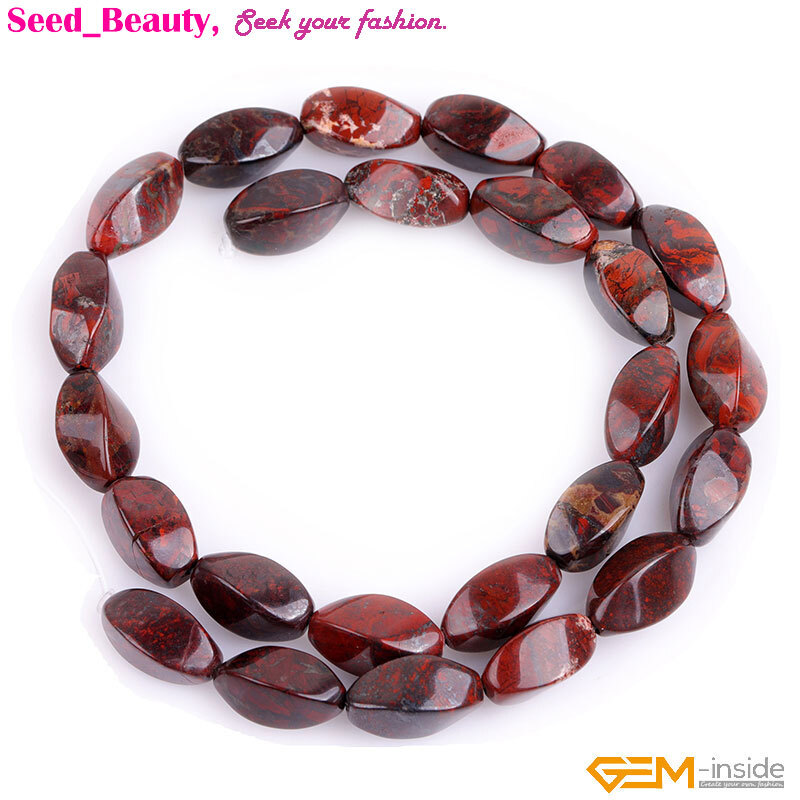 Natural Gemstone Stone Twist Beads Jewelry Making 15″ Loose 8x16mm Bead 24-25Pcs