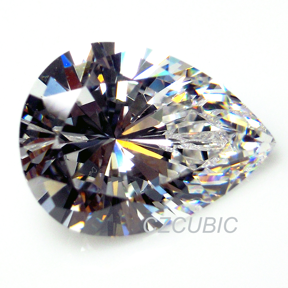 WHITE CUBIC ZIRCONIA SUPER EXCELLENT QUALITY DROP WATER PEAR SHAPE STONE CZ