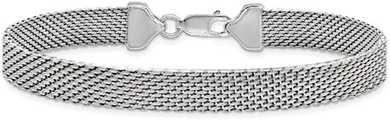 925 Solid Sterling Silver 7MM Flat Coreana Chain Bracelet For Women – 7.5″