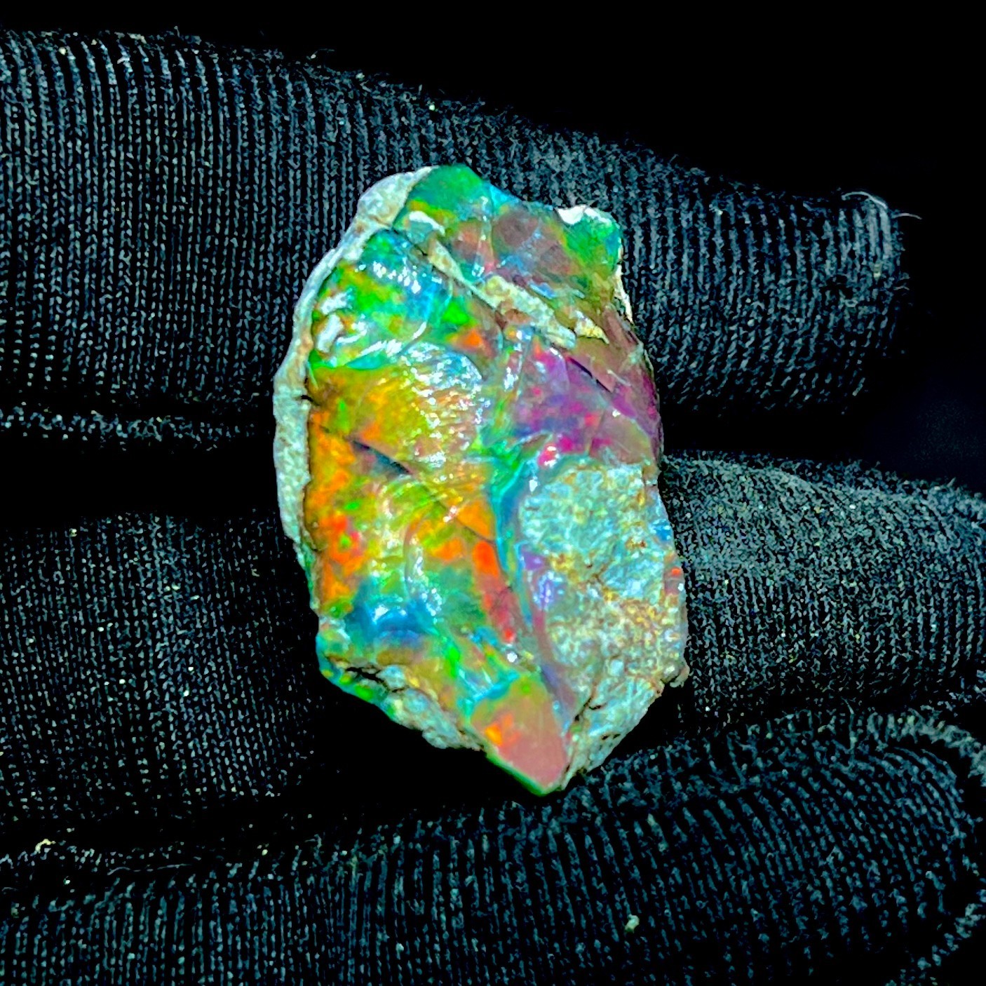10 Ct Black Ethiopian Opal Rough, Jewelry Grade Welo Opal Rough, Multi Fire Opal