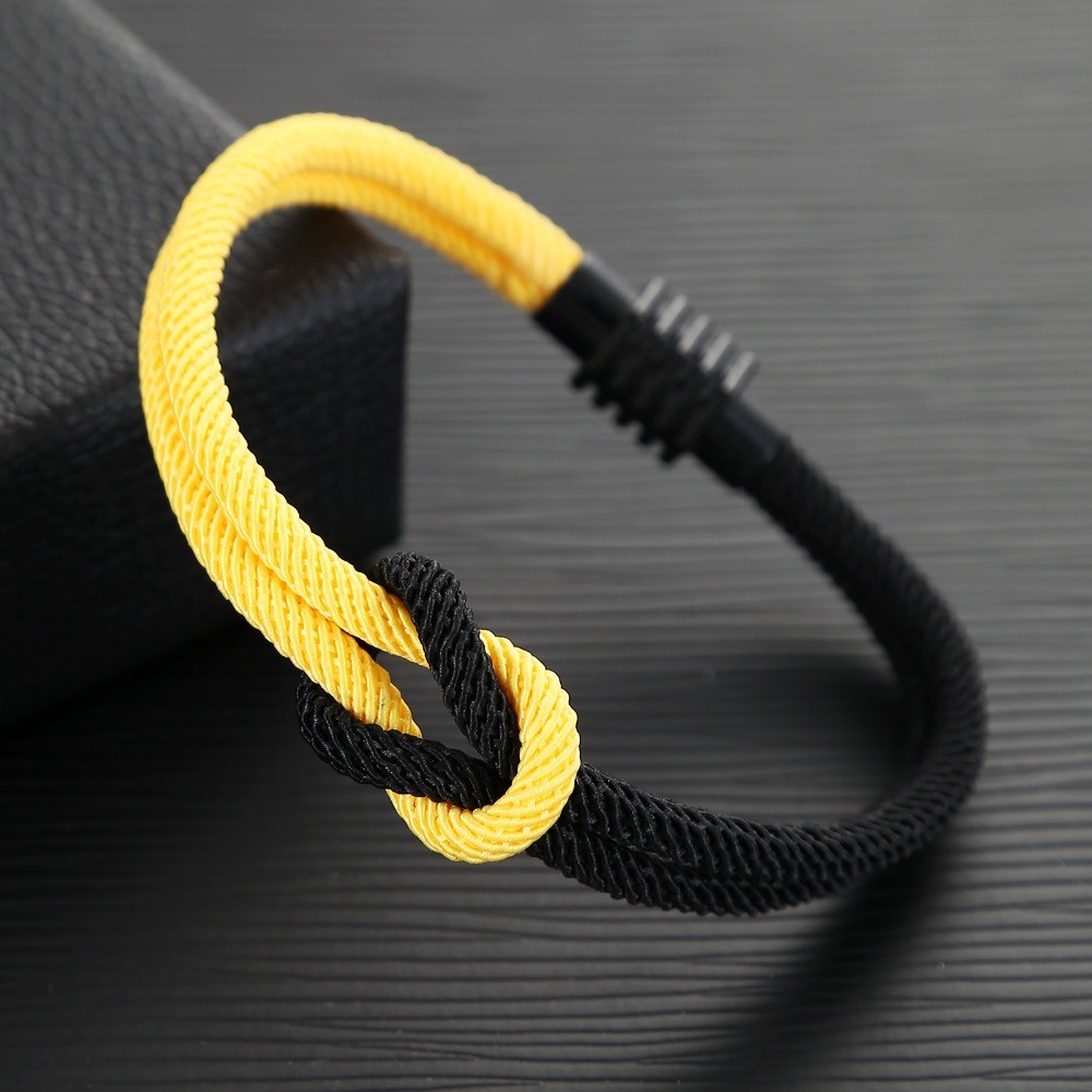 New Men Women Bracelet Fashion Square Knot Bracelets Outdoor Magnet Bangles Hot