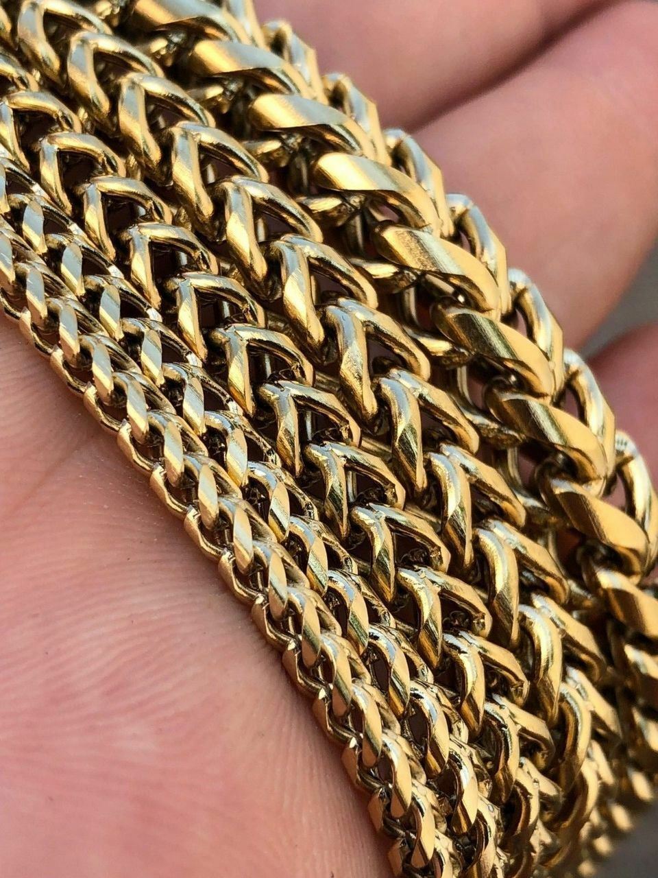 Men’s Franco Chain 14k Gold Plated Stainless Steel BEST QUALITY! 3-8mm HEAVY!