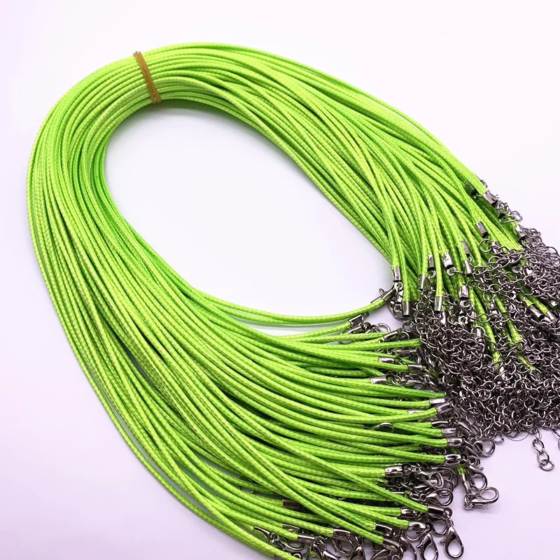 Leather Cord Necklace 2mm Wax Rope Chain Lobster Clasp 45cm Jewelry 5PCS