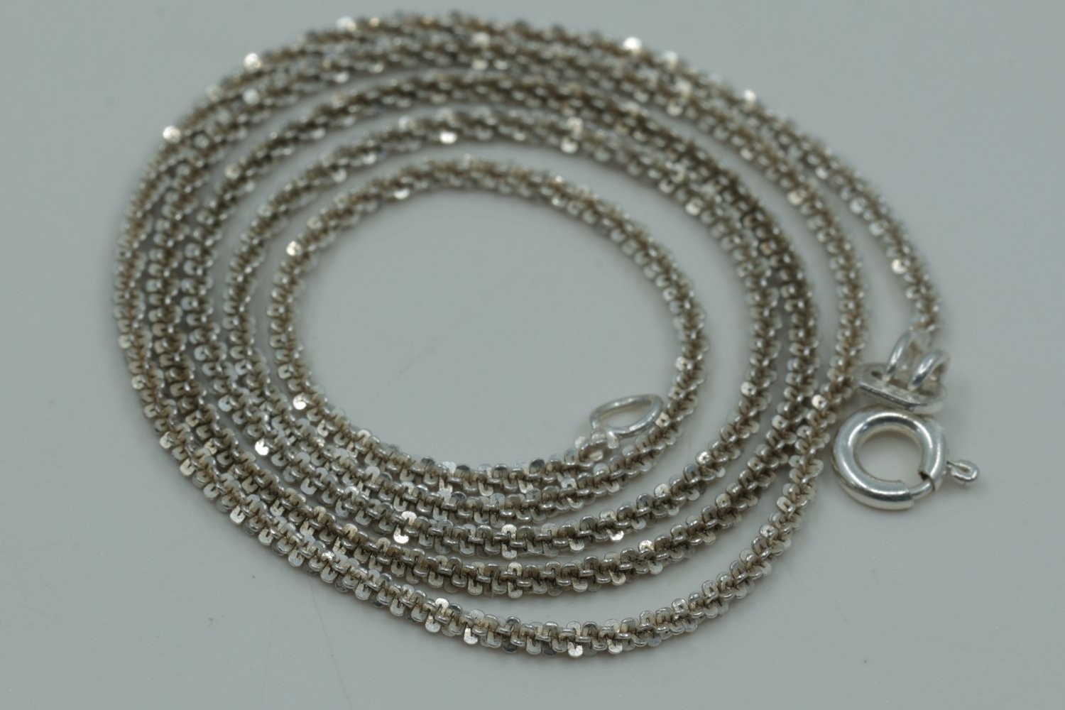 Vintage Italy Sterling Silver 925 Popcorn Chain Necklace 16 Inch 2.27g