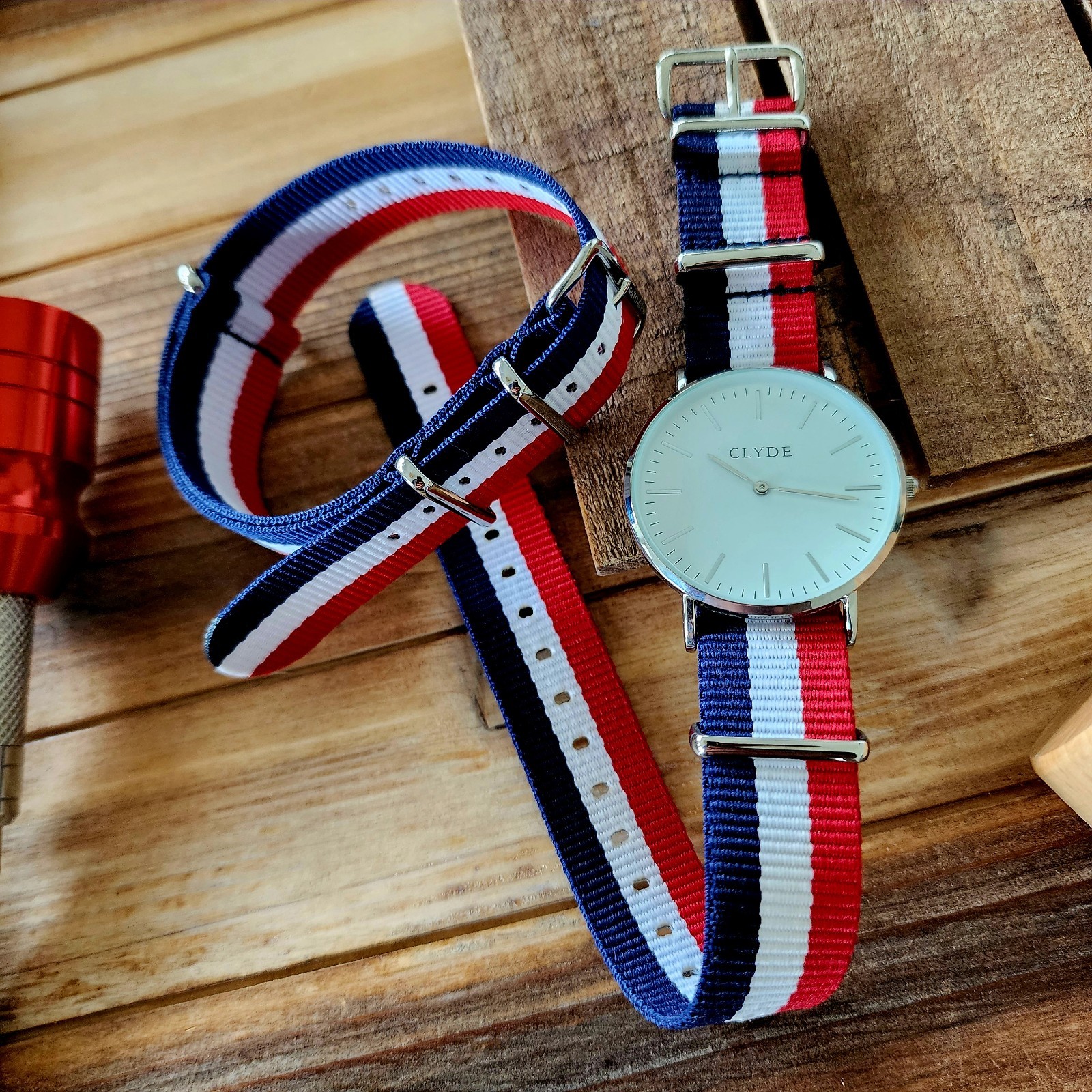 NATO G10® Watch Strap 18mm-24mm Red White Blue Ballistic Nylon Military Band USA