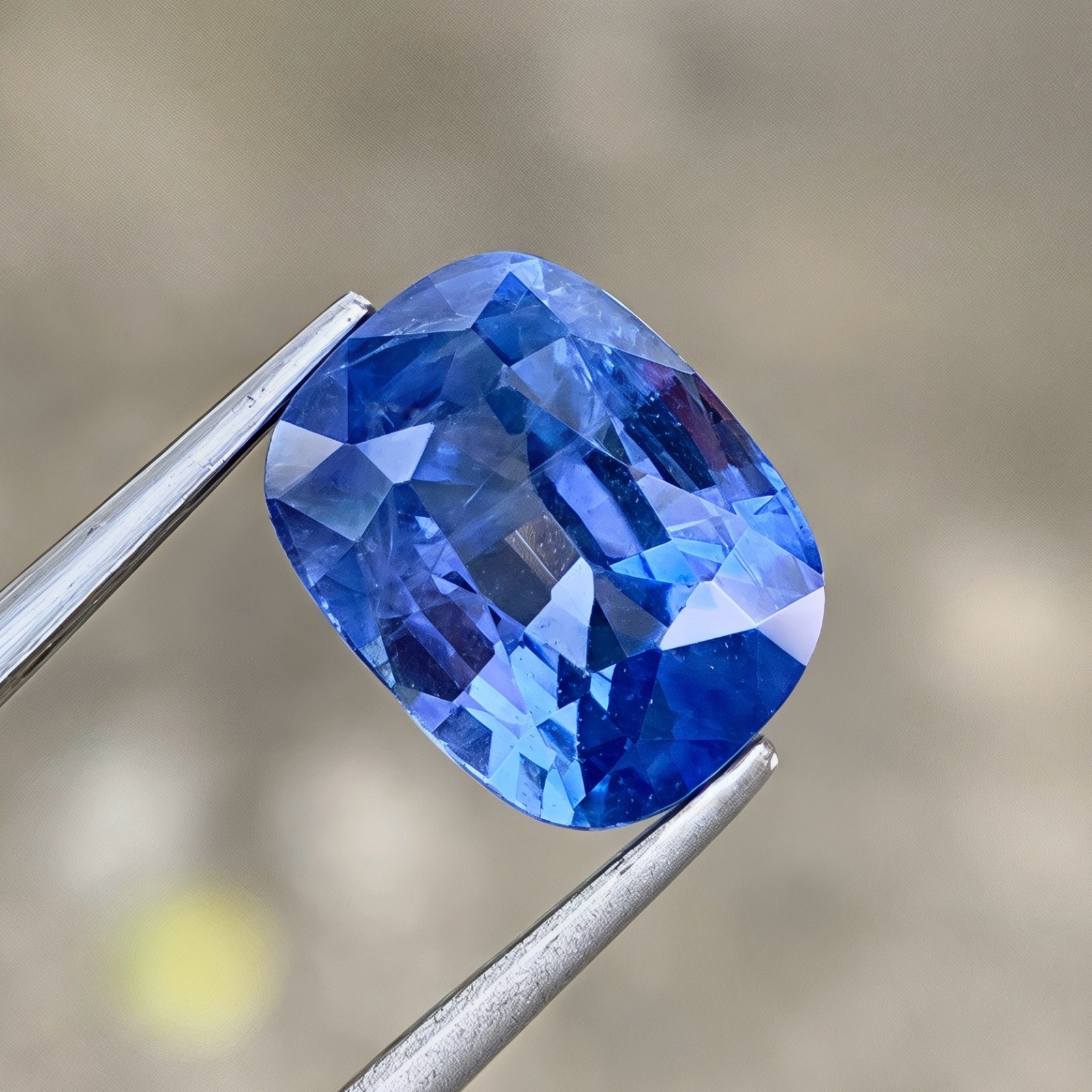 3.98 Carats Natural Cornflower Blue Sapphire Cushion Cut From Srilanka