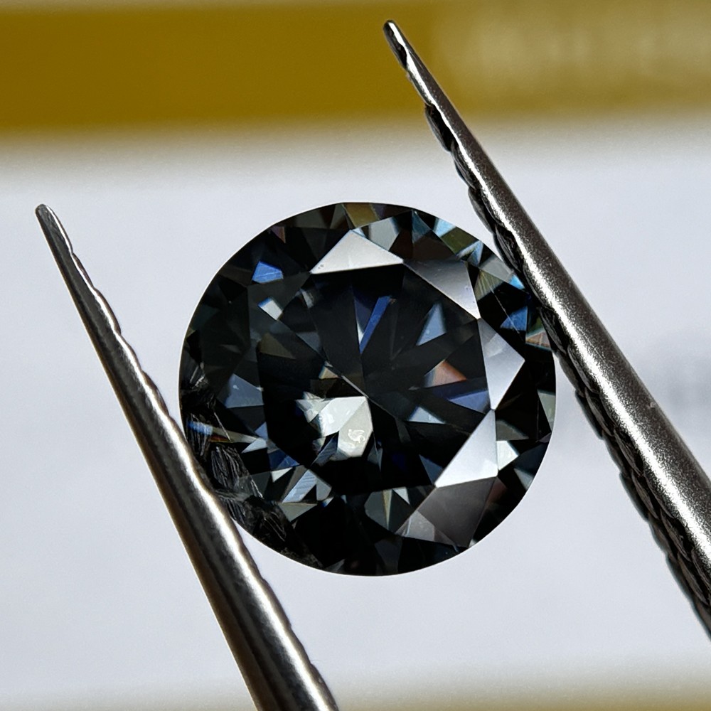 Round Brilliant Cut Grey 1PCS 3.0-15mm Loose Moissanite Stone for DIY Projects