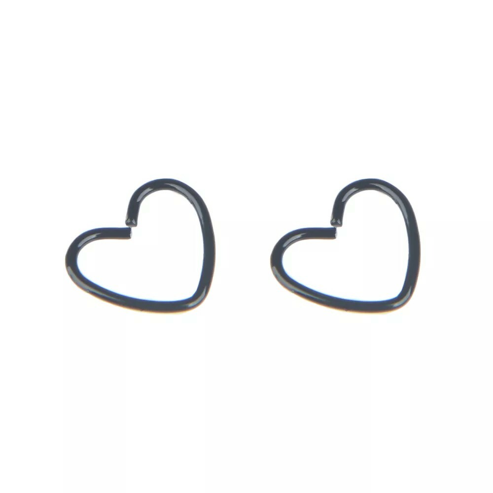 2pcs Surgical Steel Daith Heart Ear Nose Ring Cartilage Tragus Piercings Hoop