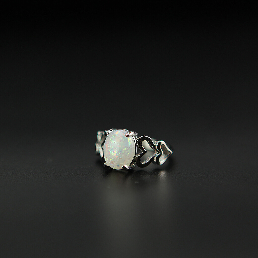 925 Silver Fashion Jewelry Opal CZ Women Wedding Engagement Party Ring Size 6-10