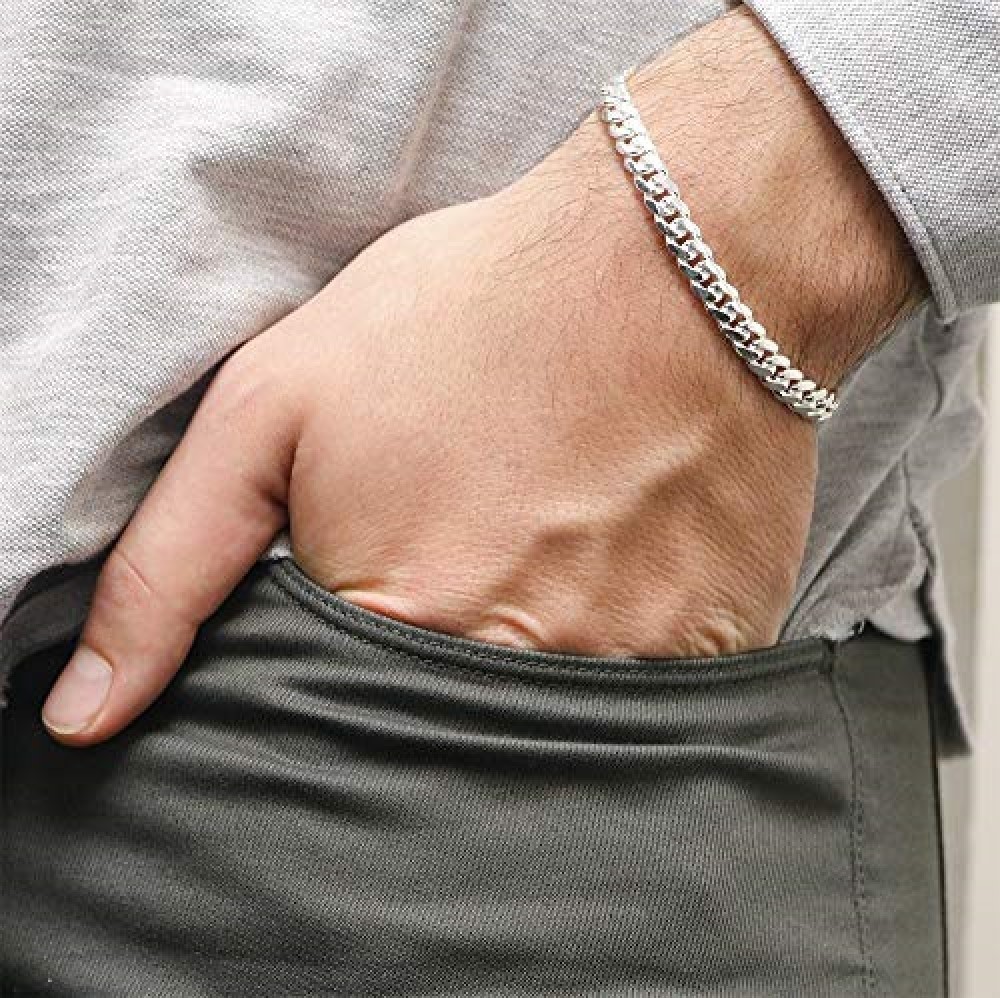 Verona Jewelers 925 Sterling Silver 6MM Italian Miami Cuban Necklace/Bracelet