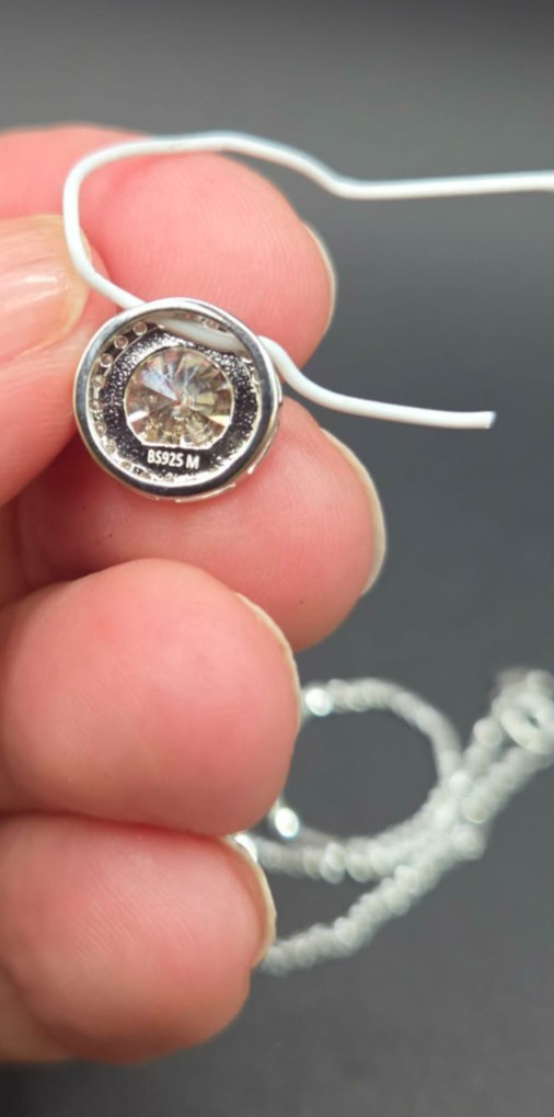 2.0 CT Round Cut Moissanite Pendant Necklace 925 Silver Made in Italy