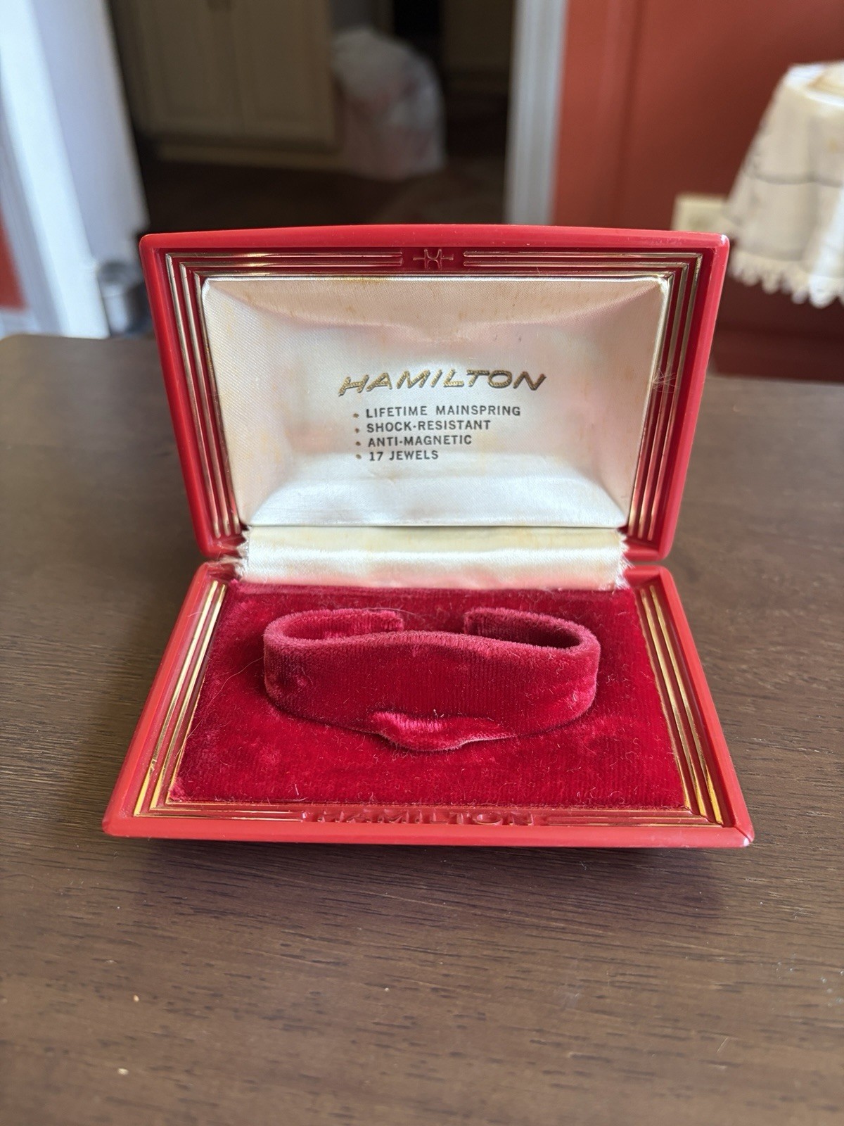 Vintage Women’s Hamilton Automatic Watch Velvet Red Case Only!