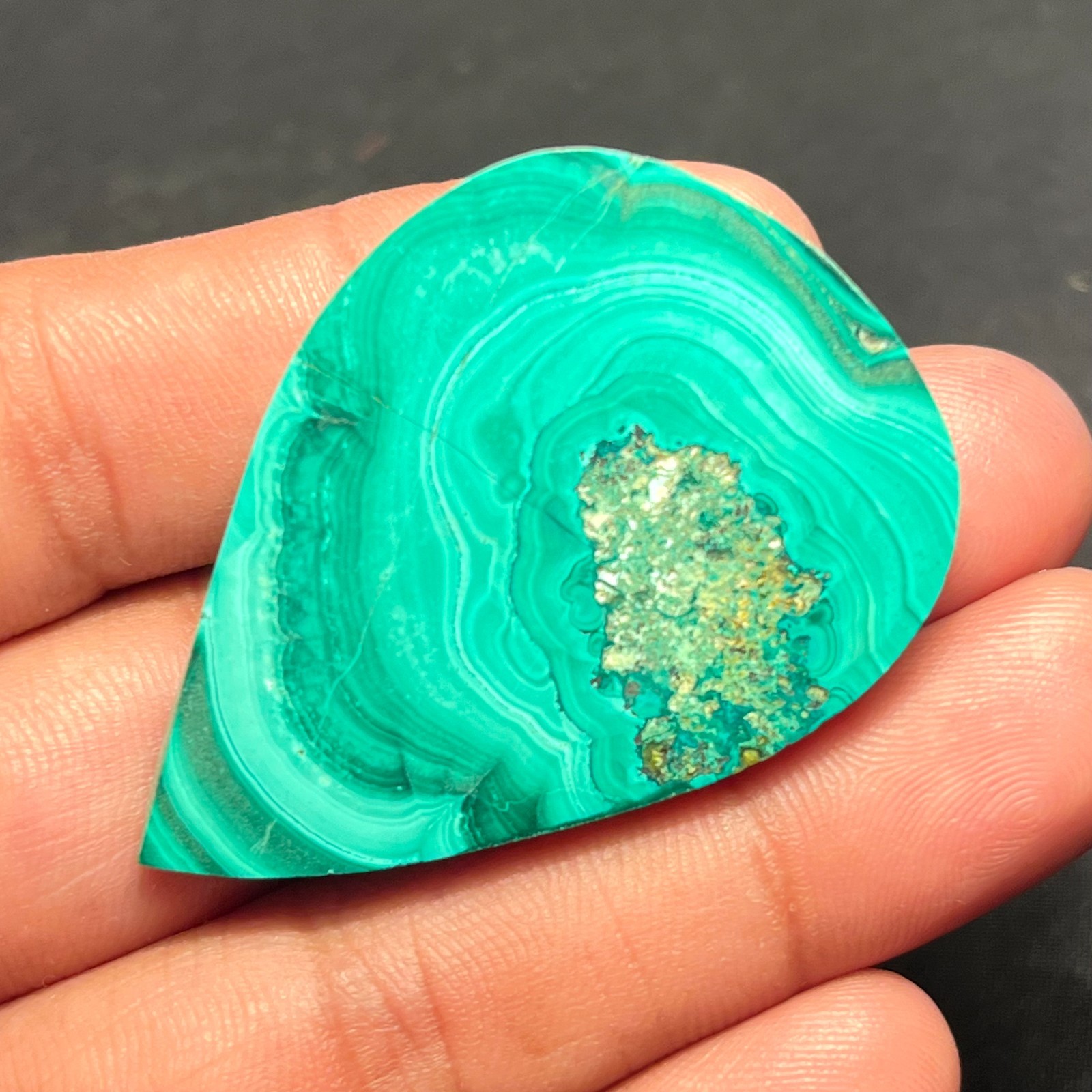 87 Cts Incredible Natural Malachite Slice Slab Both Side Polished AAA+ Gemstone