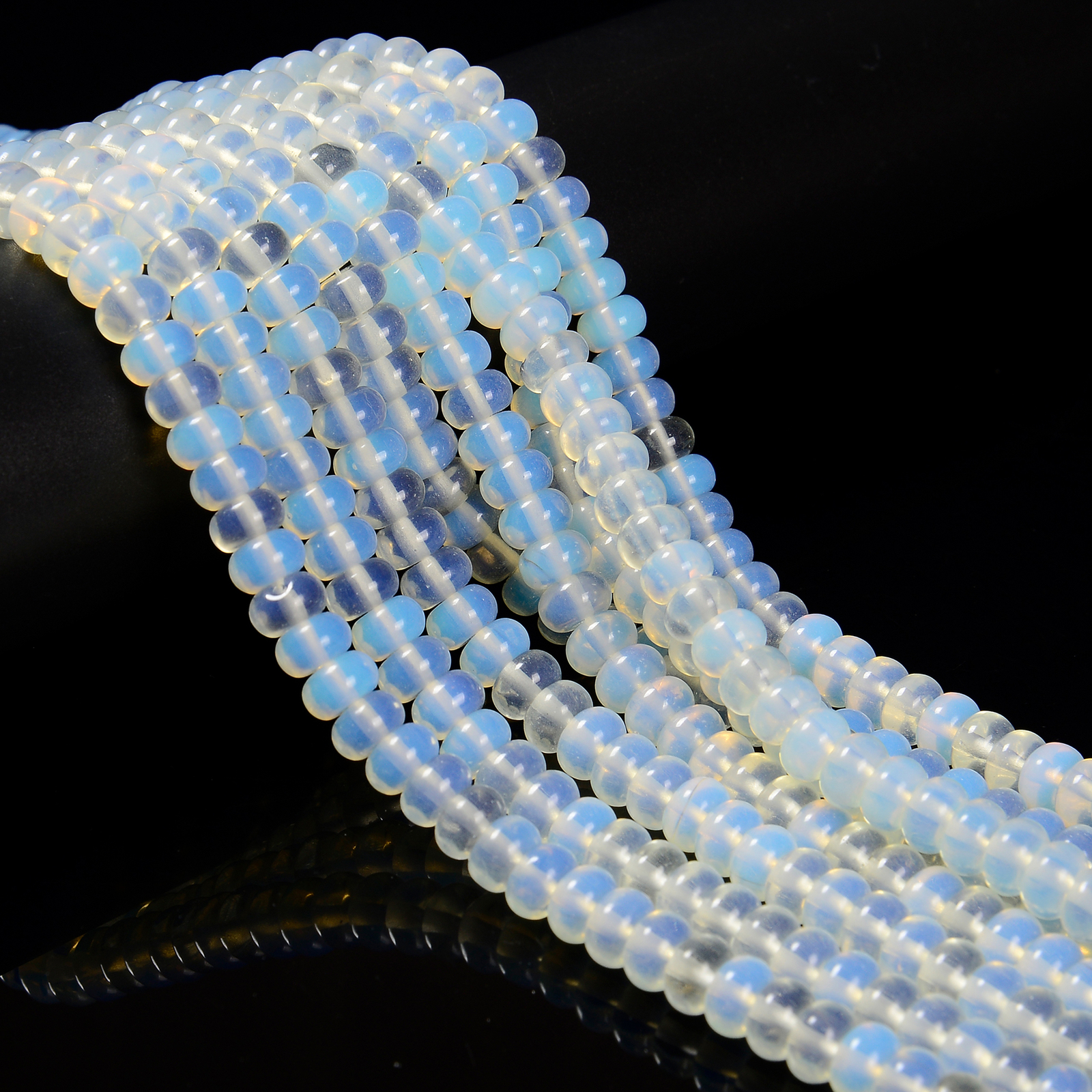 Opalite Smooth Rondelle Beads Size 5x8mm 15.5” Strand