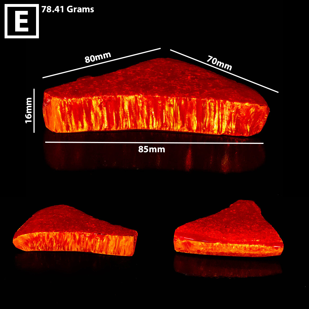 Tangerine Synthetic Opal Rough Slab | Astral Opal™ Lab-Created Gemstone