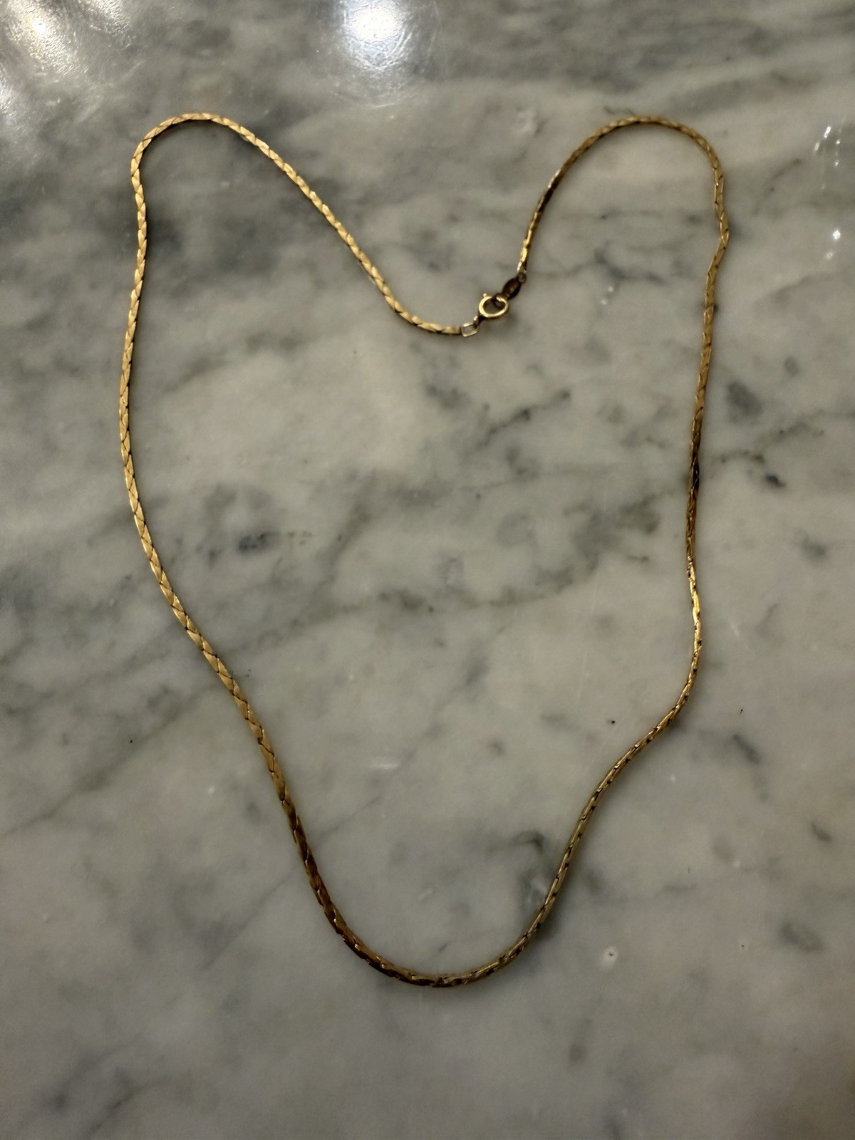 Vintage 1/20 14K Gold Filled Faceted Bar Link Chain Necklace 17” 4g