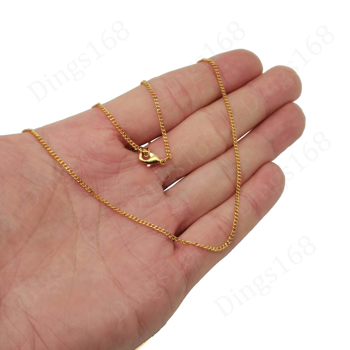 Real 18K Yellow Gold Filled Tarnish-Resist 16~30″ 1MM Cable Chain Necklace F146G