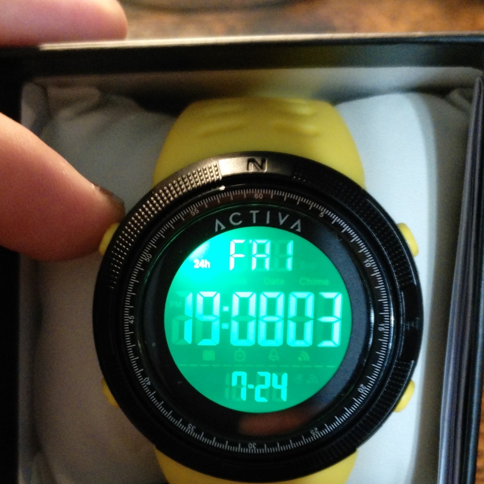 Activa Summit Invicta Sport Digital Quartz Yellow Rubber Strap 50mm Watch w/ Box