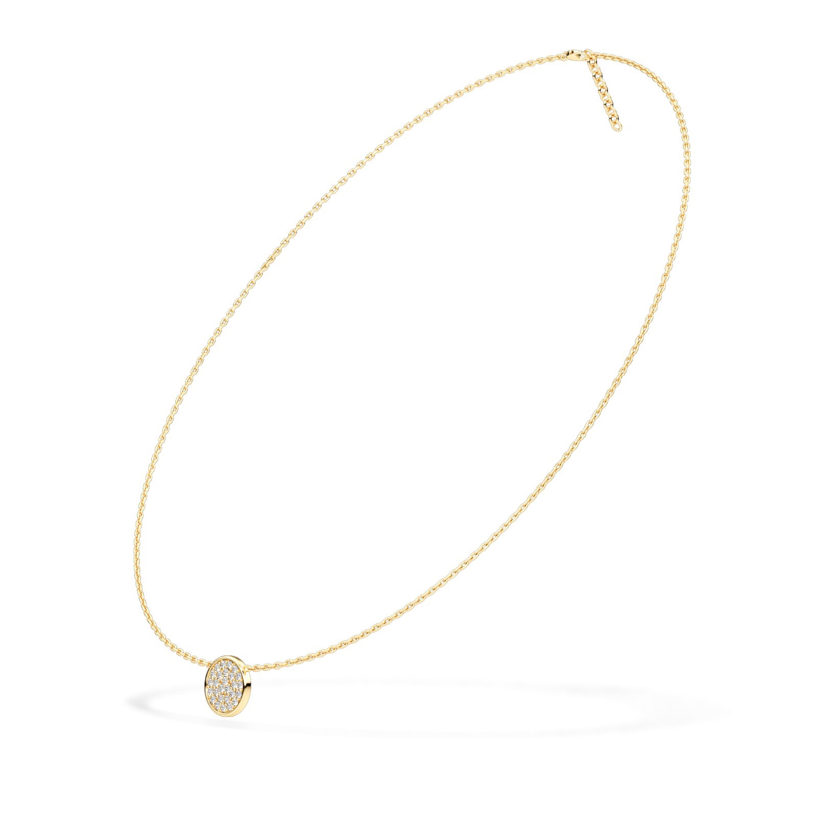 IGI Round Cut Natural or Lab Grown Diamond Cluster Necklace in 10K 14K 18K Gold