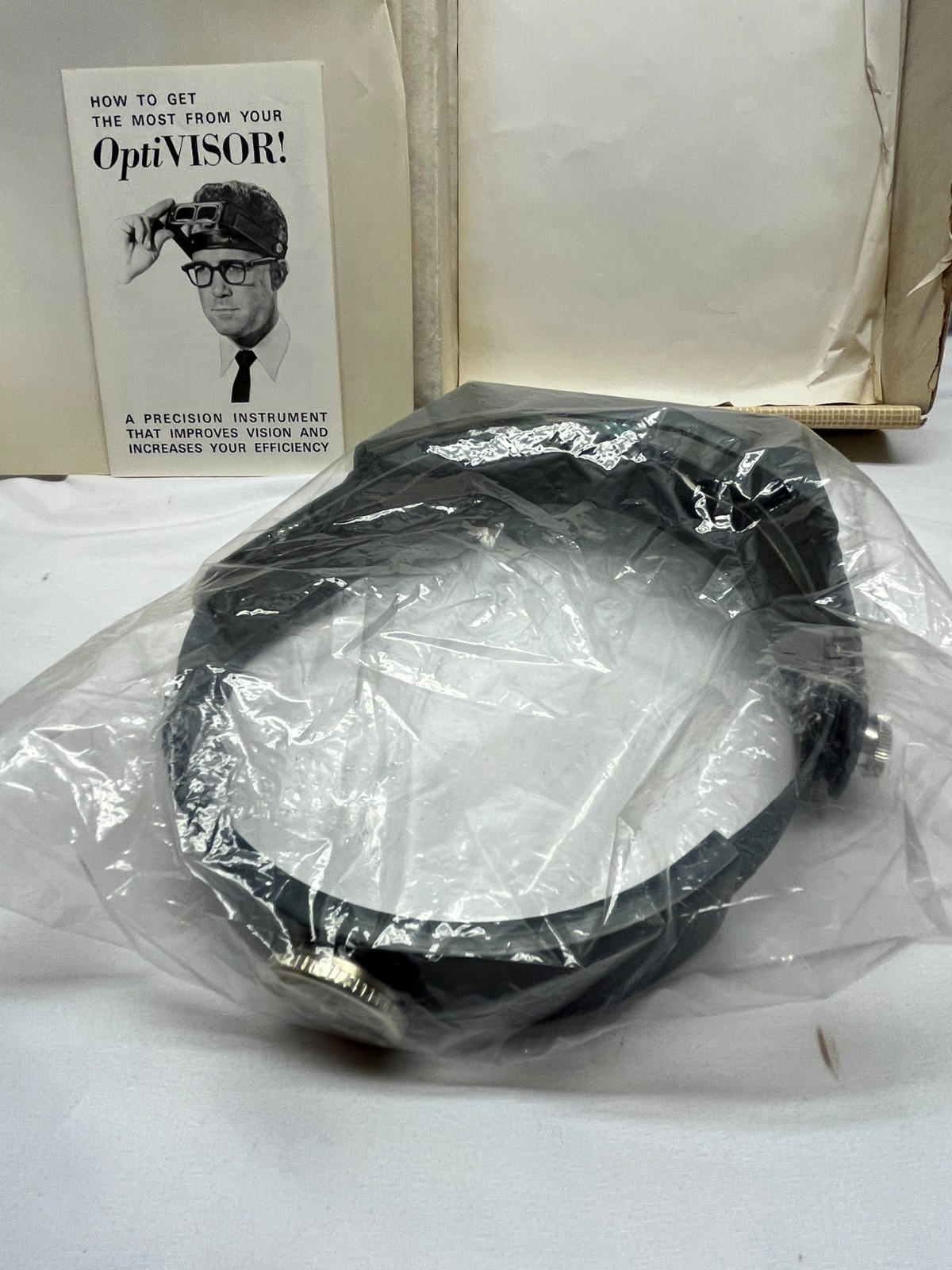 Vintage Opti-Visor Headset Magnifier DA-5 Blue Lens Magnifier NEW in Open Box