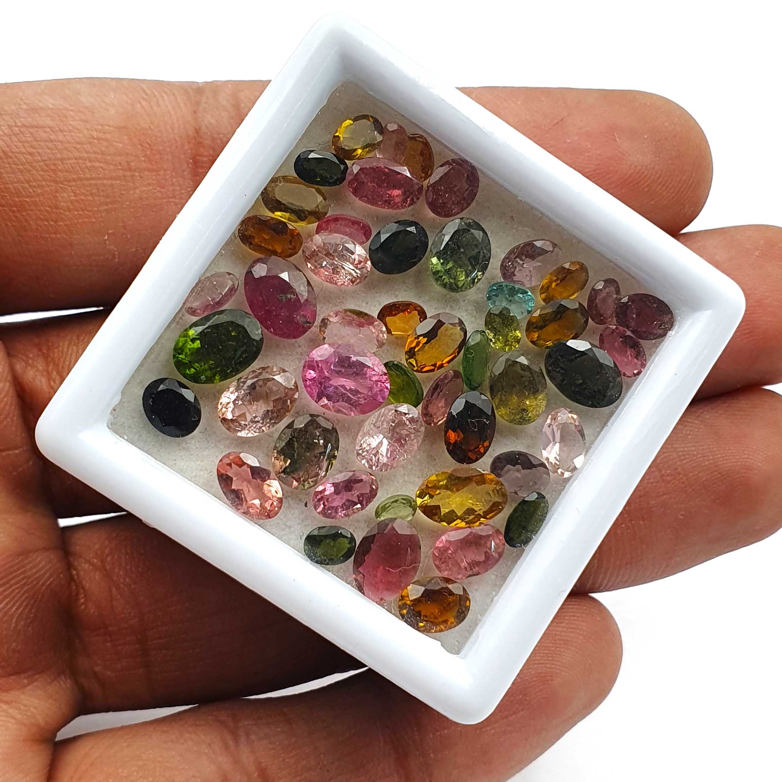 Natural Multi Tourmaline Oval Cut Loose Gemstone Lot 32 Pcs 3*4-5*7 MM 10 CT
