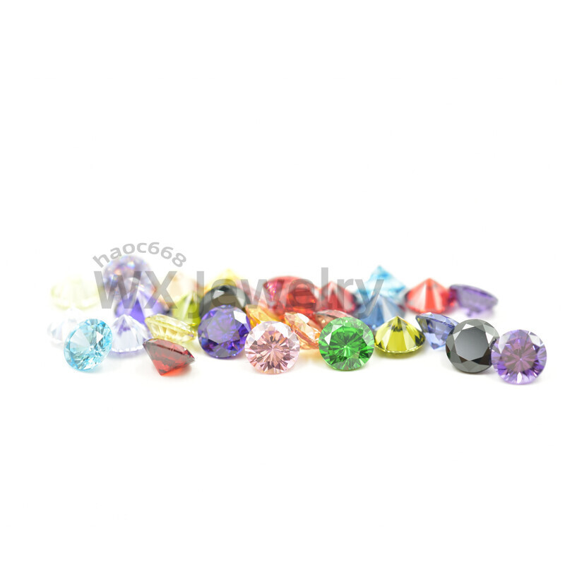 1.0~10mm 100pcs Round Colors Loose Cubic Zirconia AAAAA CZ stone Gemstone Jewelr