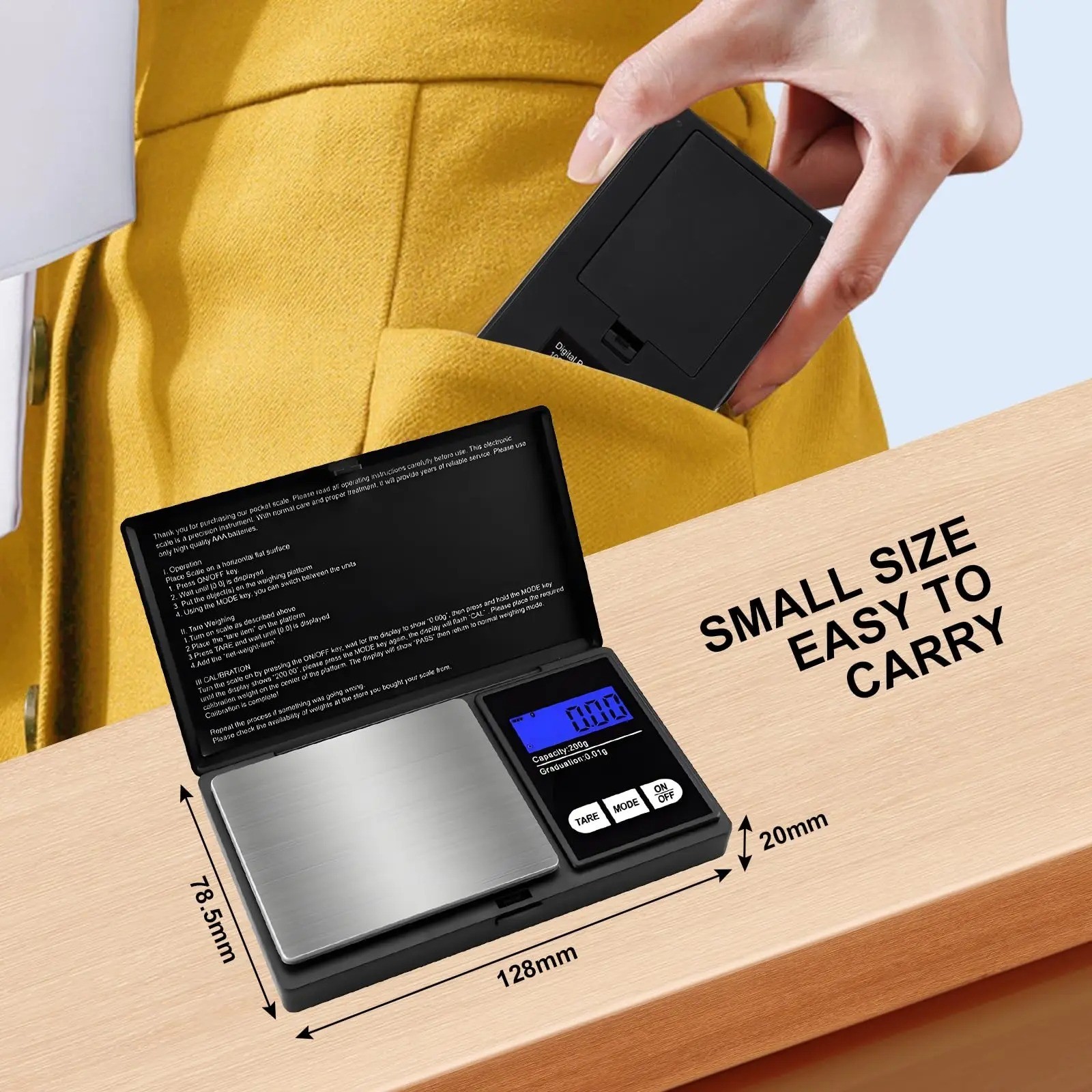 Digital Pocket Scale 0.01g High Precision Jewelry Gold Gram Weight Scale