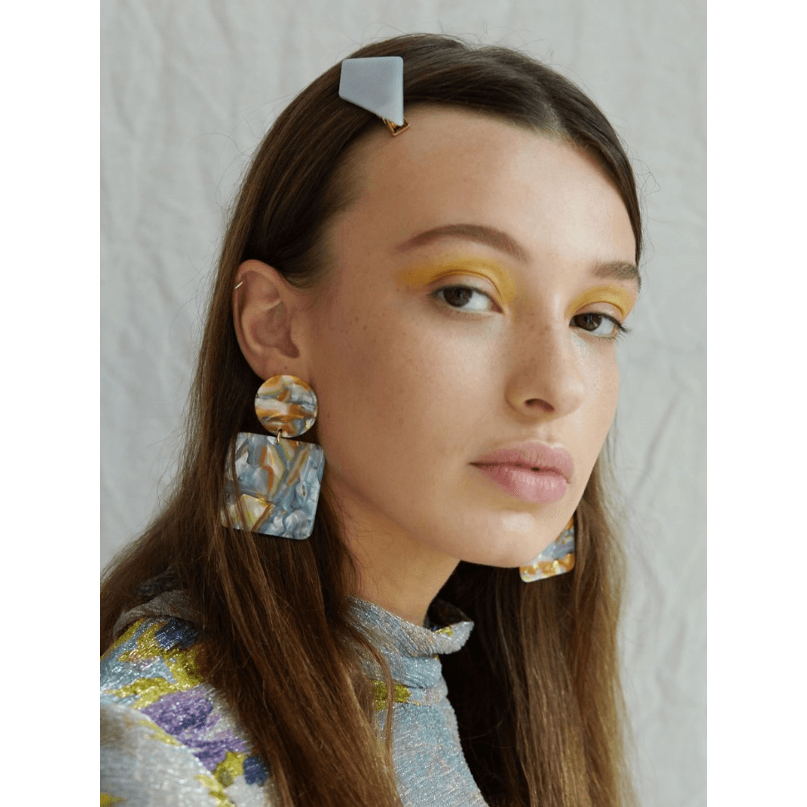 Valet Studio NWT Abigail Earrings in Sky Blue and Orange