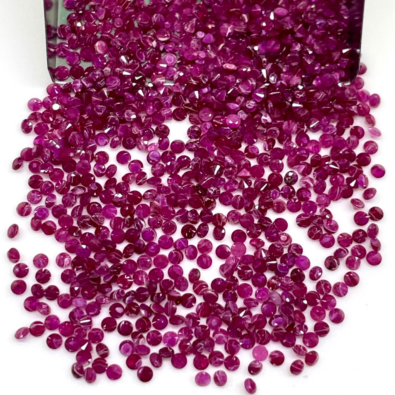 100 Pcs Natural Ruby 1.4mm Round Cut Rich Red Loose Gemstones Wholesale Lot