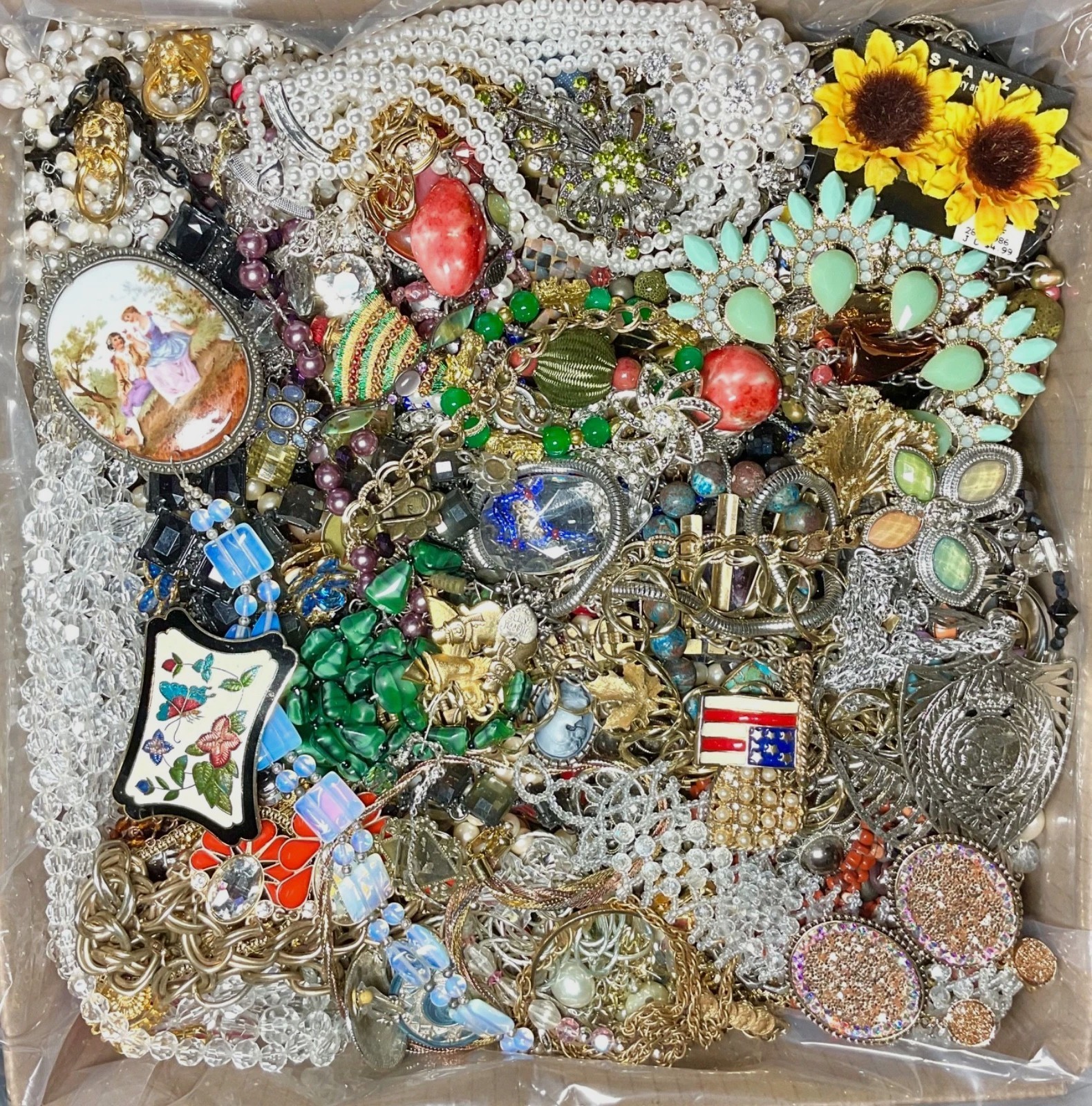 Jewelry Treasure Lot Unsearched Unsorted Vintage & New Junk & Good Resell 3 Lbs
