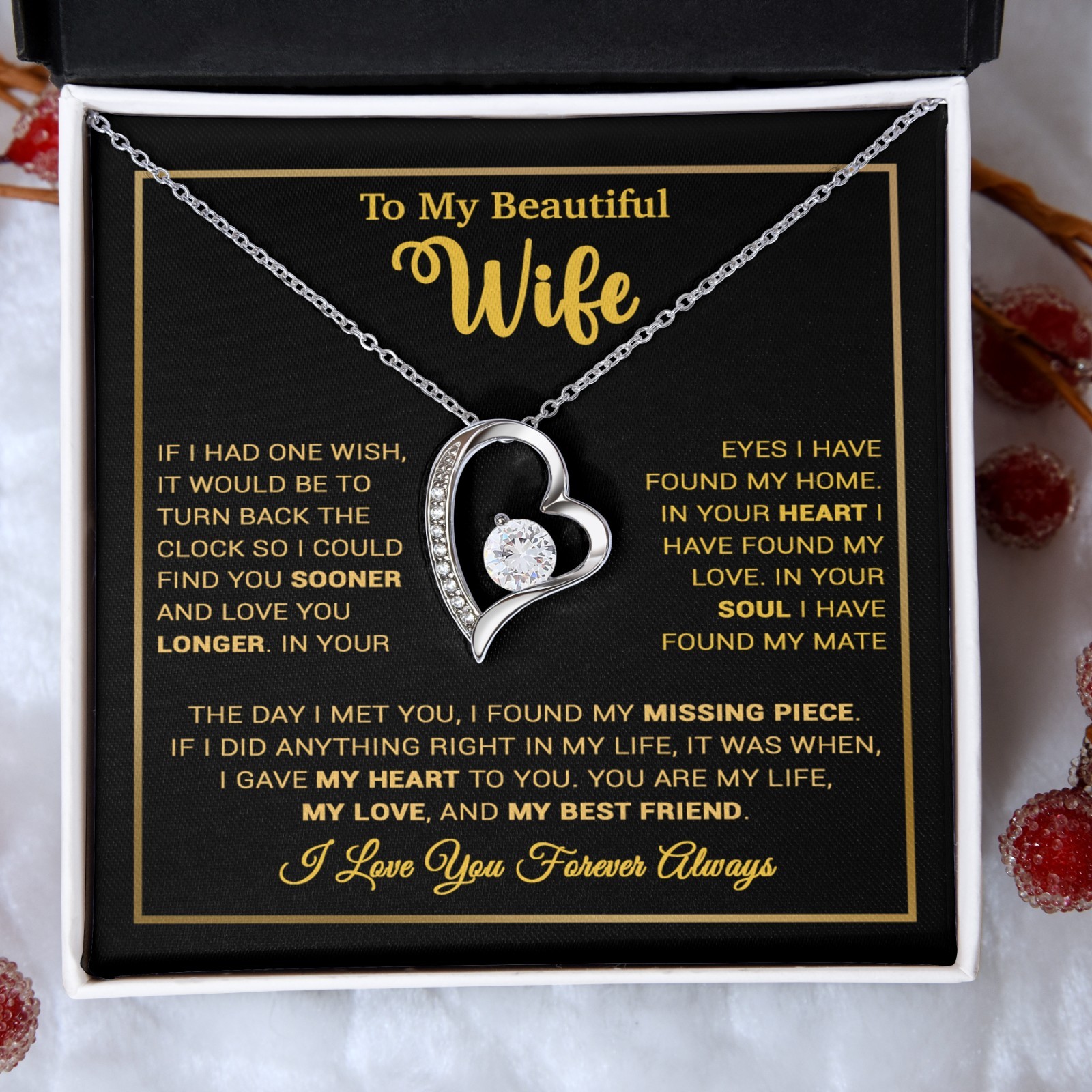 To My Wife Necklace, Gift For Wife, Anniversary Gift For Wife, Christmas Gift