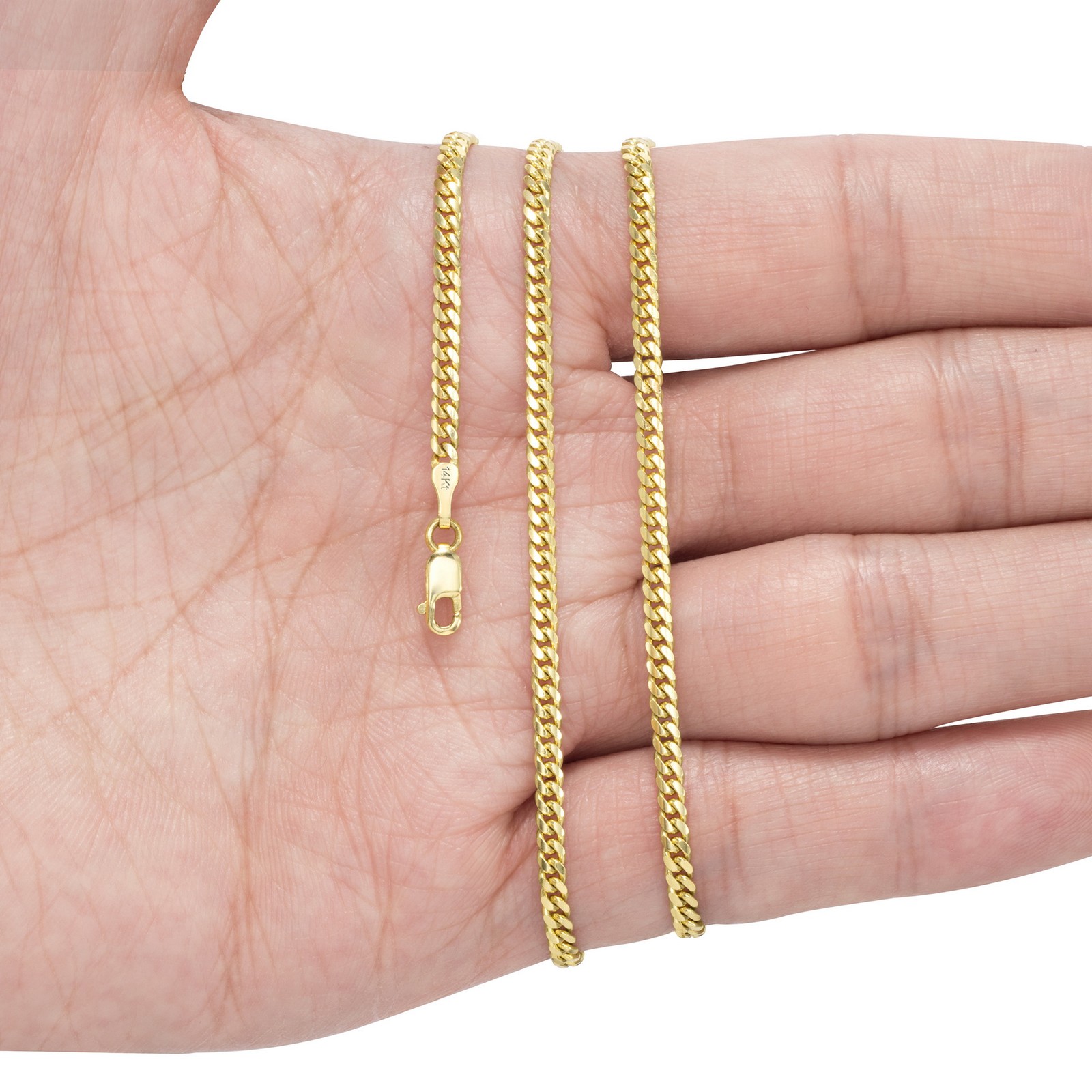 14K Yellow Gold Solid 2.7mm-11mm Miami Cuban Chain Link Necklace Bracelet 7″-30″