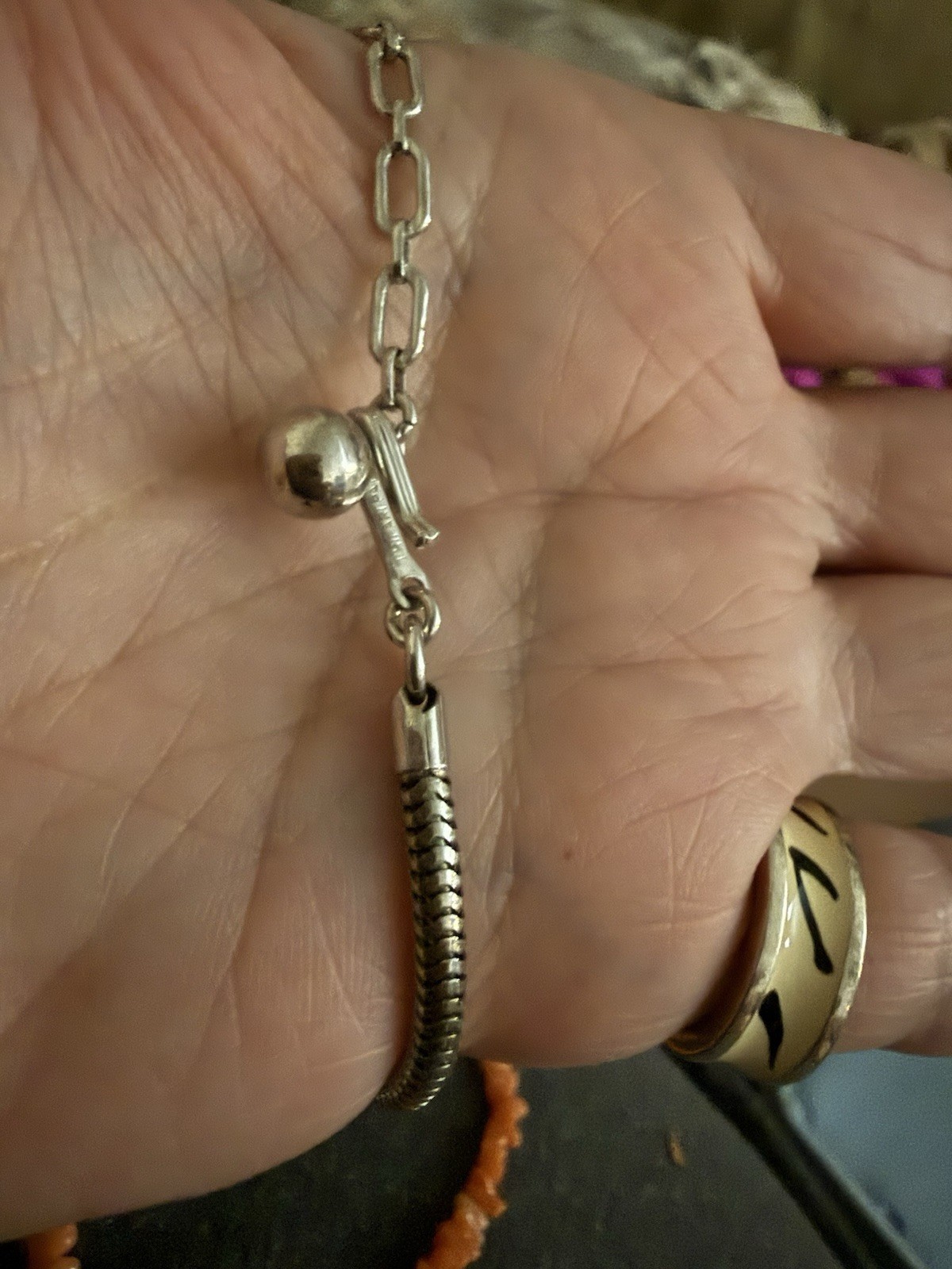 Golden Chain With Blue And Clear Crystals Connected To Chain. Earrings Screw On