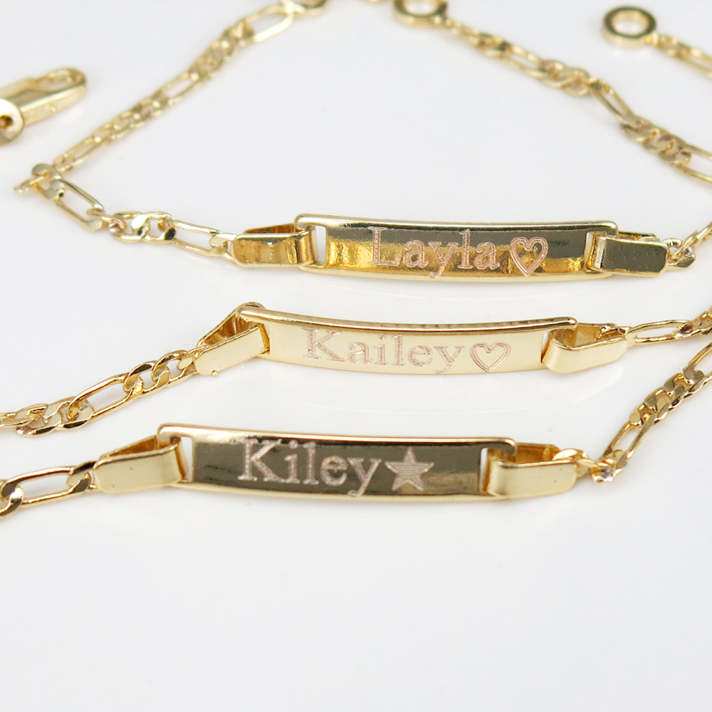 Personalize 14K Gold Filled Baby Bracelet Initial Bracelet Engraving any Name