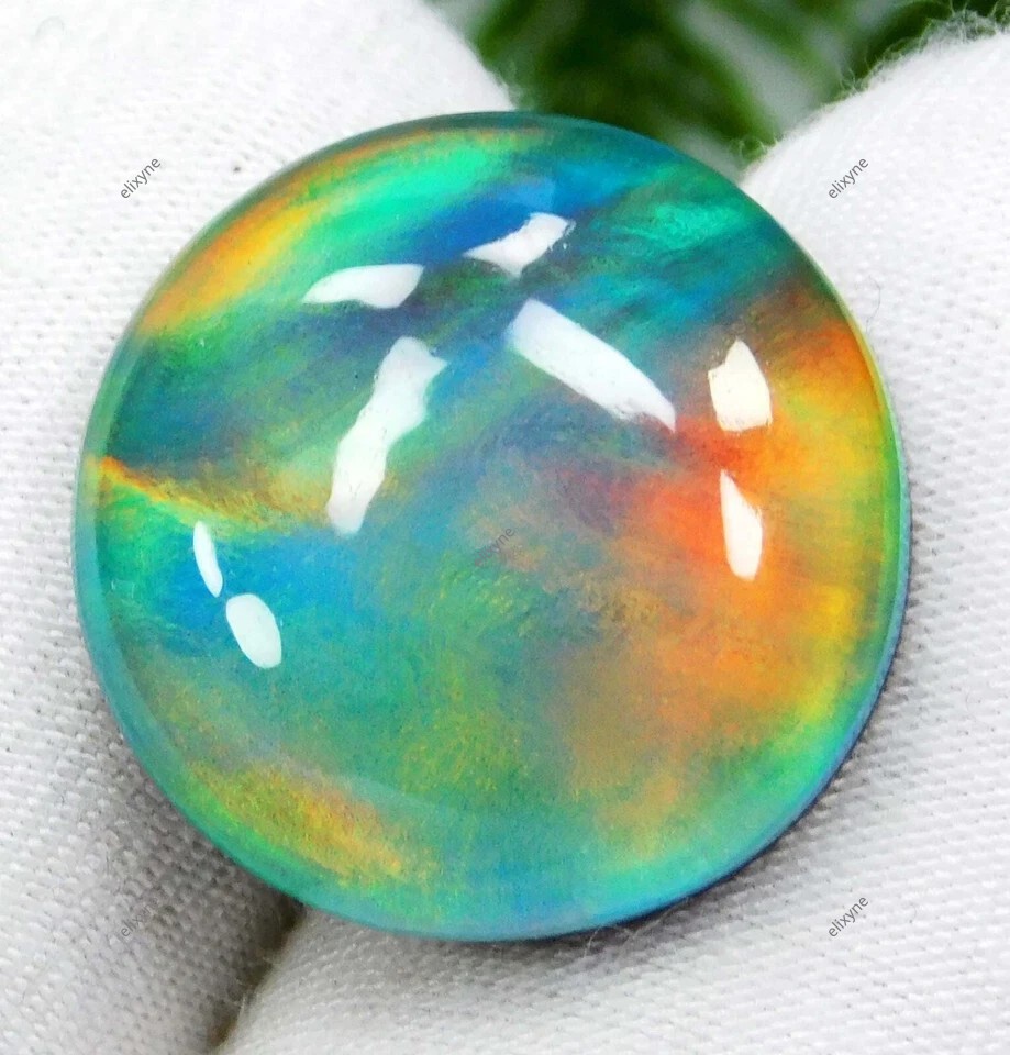 9+ MM Natural Doublet Aurora Fire Opal Cabochon Certified Gemstone Limited Stock