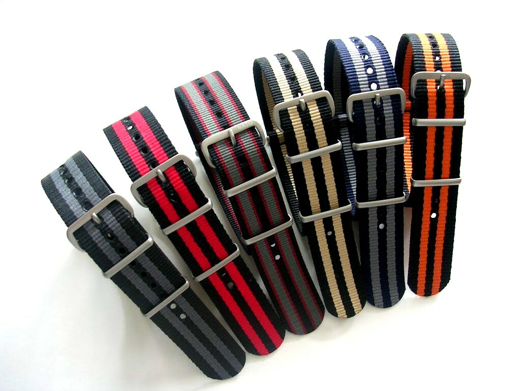 NATO® watch band Nylon strap 20mm Brown G10 weekend RAF Bond IW SUISSE 18 22 24