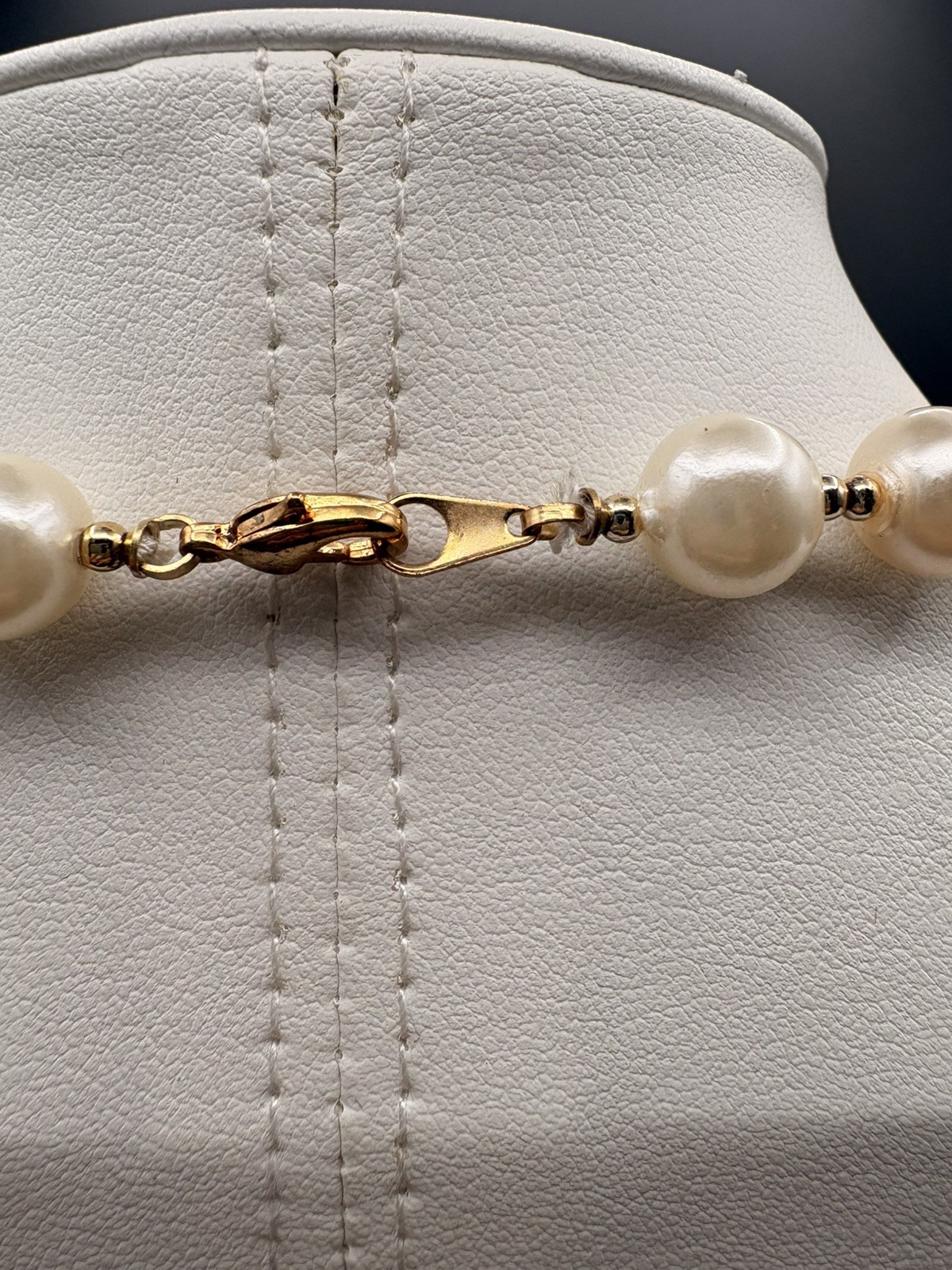 Necklace and Clip on Earrings Set with Faux Pearls Very Light Weight