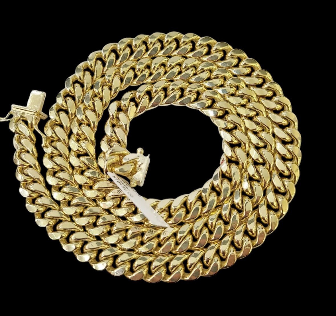 Real 14k Gold Miami Cuban Link Chain Necklace 9mm 24 inches Box lock Top Quality